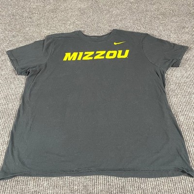 Nike Missouri Tigers T Shirt Mens XXL Black Mizzou Athletic Cut Short Sleeve