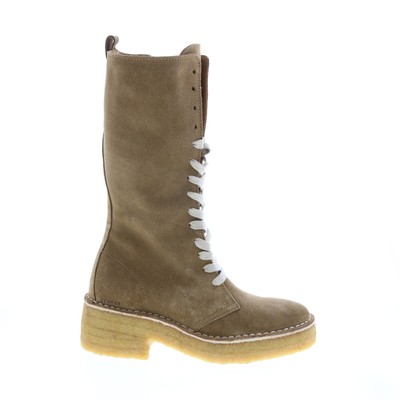 

Clarks Arisa HI 26155420 Женские коричневые замшевые сапоги до колена на шнуровке, Коричневый, Clarks Arisa HI