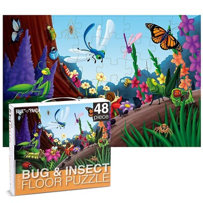 48 Piece Giant Floor Puzzle Bugs & Insects Jumbo Jigsaw Puzzles Gift for Kids 4+