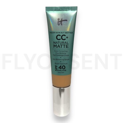 IT COSMETICS ~ CC+ NATURAL MATTE FULL COVERAGE CREAM ~ MEDIUM ~ 1.08 OZ