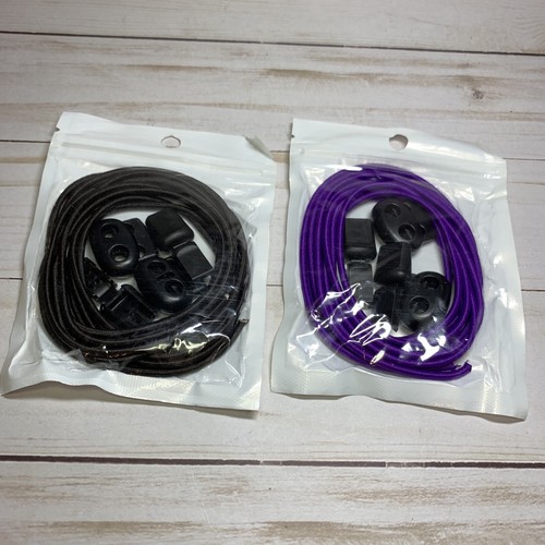 2 Pairs 4Pcs Shoe Laces Buckle Rope Cord Lace Locks Stopper Sports Run Sneaker