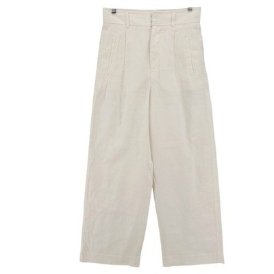 NWT EVERLANE The Linen Way-High Drape Pant White Wide Leg Pleated EUC Size 2