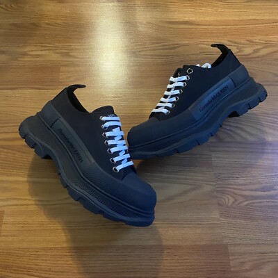 Size 41 (8-8.5) Alexander Mcqueen tread slick low black Designer New