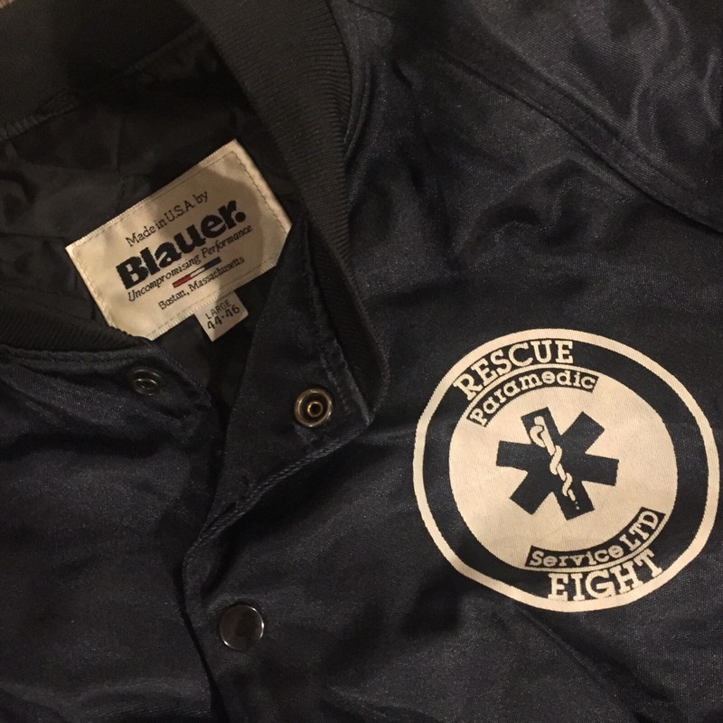 Vintage 1980s Blauer Men L 44-46 Rescue Paramedic Varsity Windbreaker Jacket