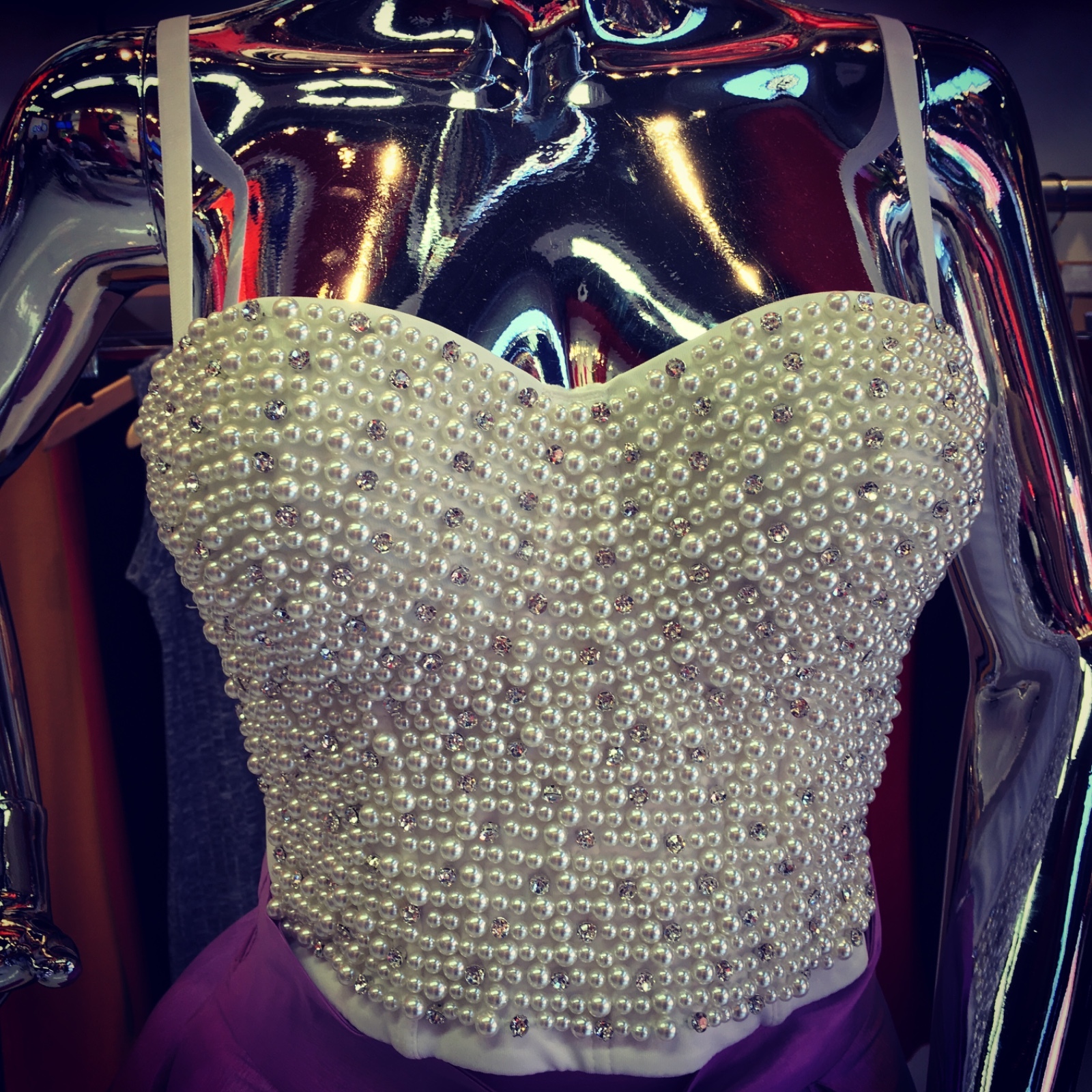 トップス Back Ribbon Pearl Bustier Back Ribbon Pearl Bustier – toricowear