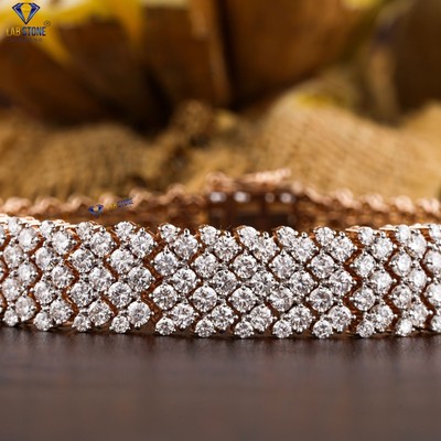 11.30 TCW Round Brilliant Cut Labgrown Diamond Bracelet 18K Rose Gold | Labstone