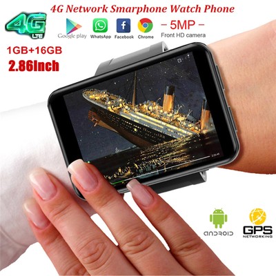 2.86''4G LTE Smart PAD Phone Watch 16/32GB SIM GPS WiFi 5MP Camera Unlocked P1G6