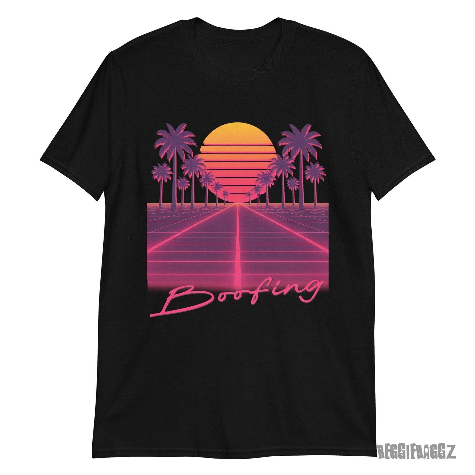 Boofing Funny Synthwave Neon Vaporwave Vice T-Shirt