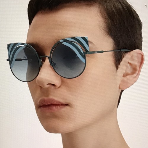 Pre-owned Fendi Hypnoshine Cat Eye Sunglasses Current Season New- Retails $765 In Brown