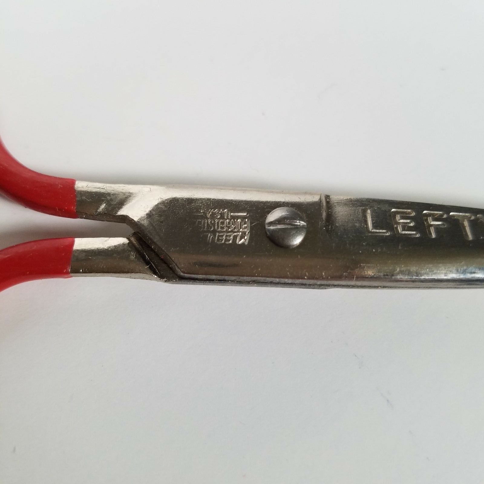 Vtg KLEENCUT Childs Lefty Left-Handed Scissors Pointy Red Handle Box of 8