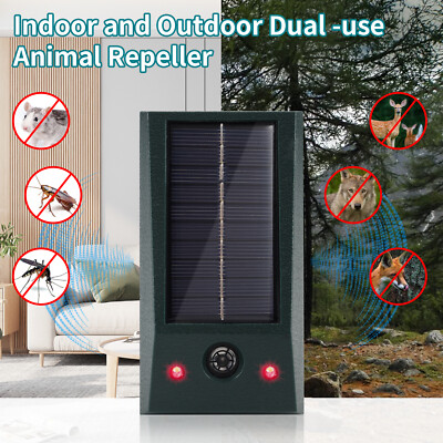 Animal Repeller Ultrasonic Solar Power Bird Dog Cat Skunk Deer Raccoon Repellent