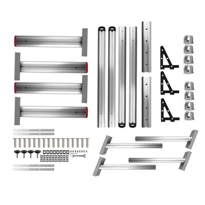 71in Adjustable Aluminum Truck Ladder Rack 800lbs C-Clamp Mount 2Pcs
