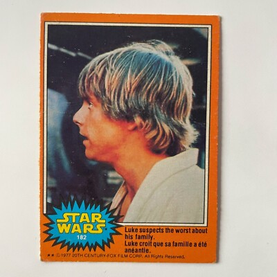 1977 O-Pee-Chee Star Wars Series 3 #182 Luke suspects the worst about his family