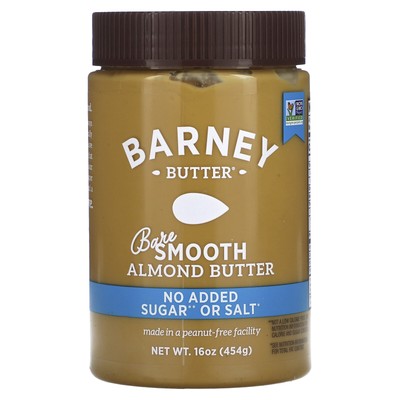 Barney Butter Bare Minmond Butter Smooth 16 унций 454 г Без глютена, кошерный, арахисовый