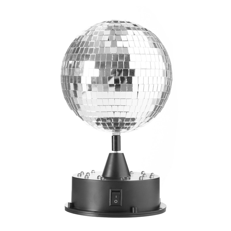 LED Rotating Mirror Disco Ball Table Lamp, Color-Changing Party Light