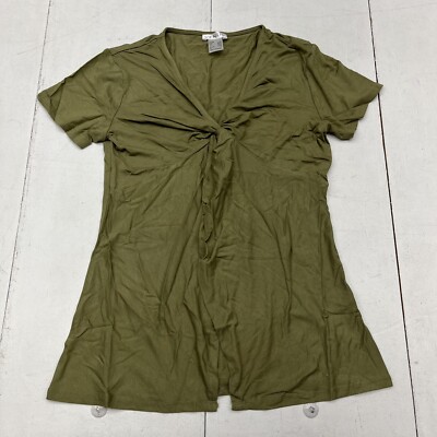 Venus Olive Green Flyaway Twist-Front Top Women s Size Small NEW