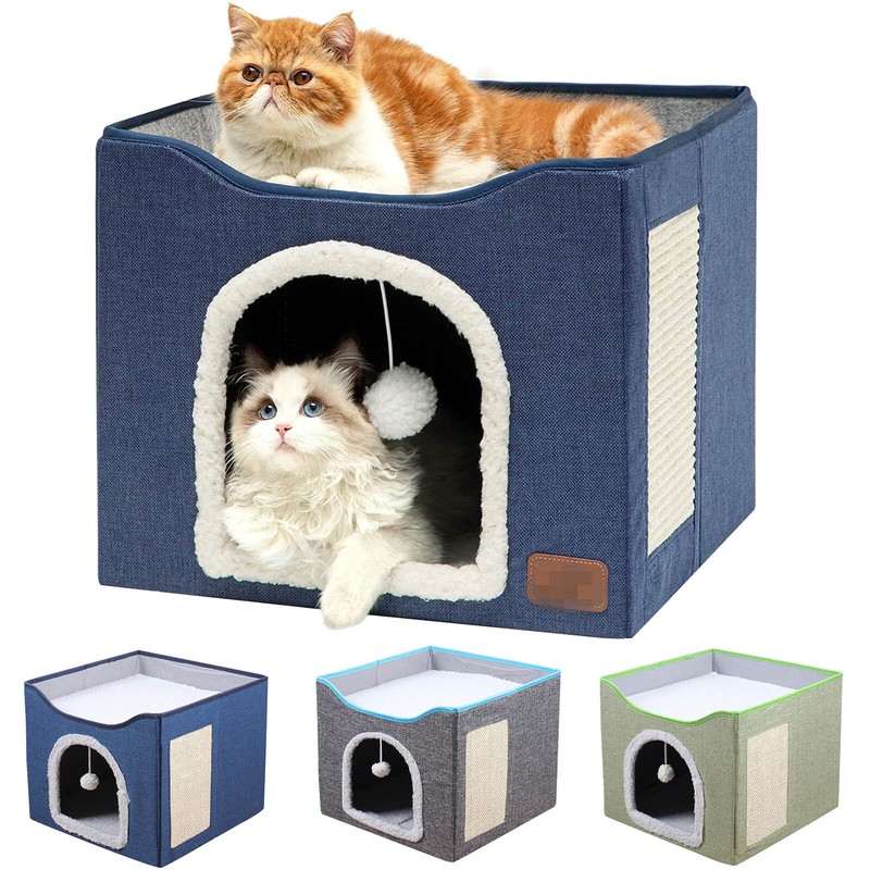 S Cave Cat Puppy Bed Doggy Warm Cushion Fold