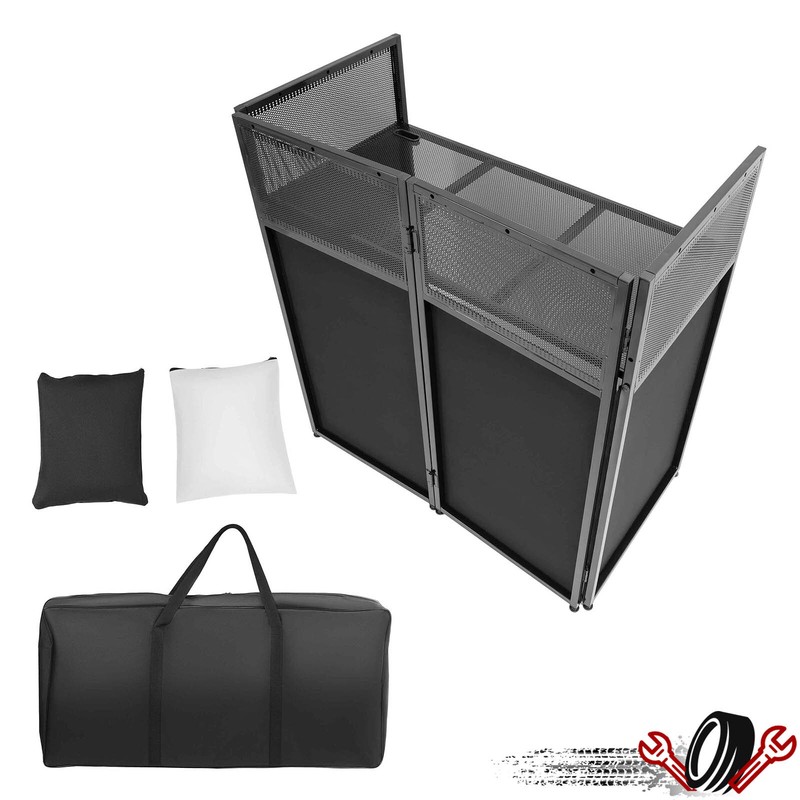 DJ Table Stand Adjustable Booth Facade w/Travel Bag Scrims +Built