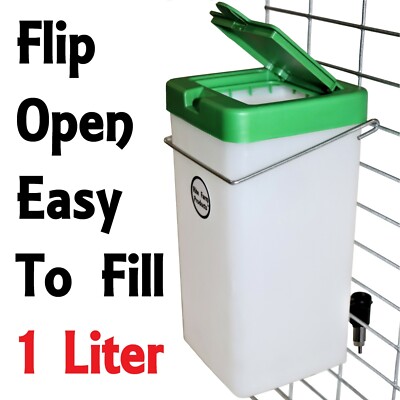 2 PACK OF 1 LITER RABBIT CHICK CHICKEN QUAIL BOTTLES NIPPLE DRINKER CAGE WATERER