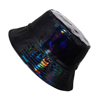 Laser Metallic Bucket Hat Reversible Waterproof Rain Cap