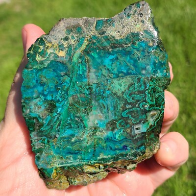 GEM SILICA & MALACHITE ROUGH INSPIRATION MINE LAPIDARY ROUGH GLOBE AZ 252.3 Gr.