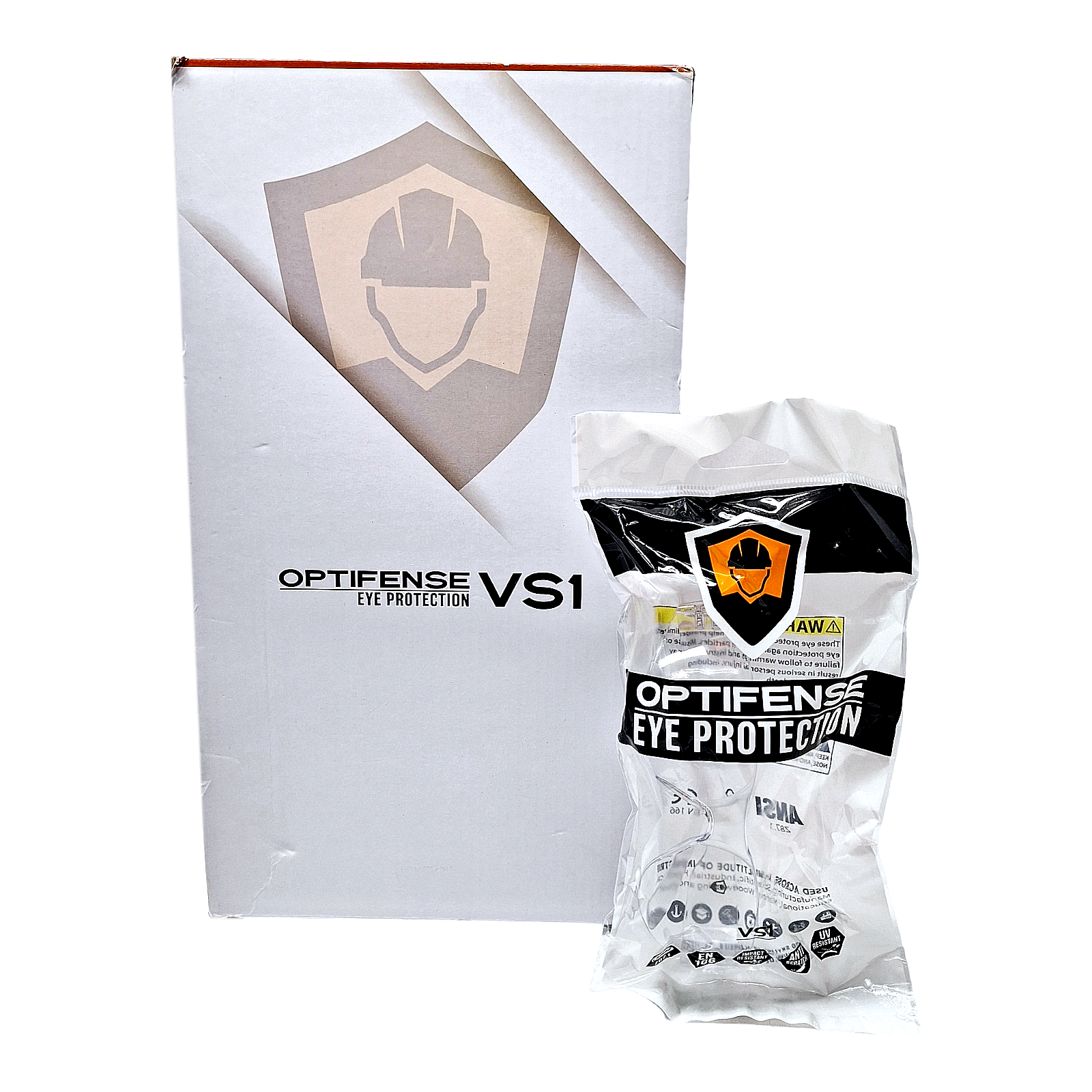 Optifense VS1 Safety Glasses, Meets ANSI Z87.1 - OSHA Compliant, Clear - 30 Pack