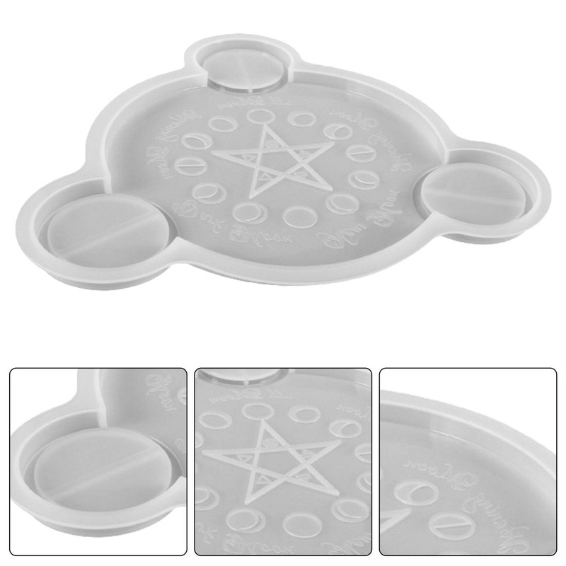 Epoxy Resin Candle Holder Mould Tray Lunar Candle Holder Mold Candle Holder