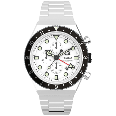 TIMEX TIMEX Q GMT CHRONOGRAPH 40MM WHITE SS