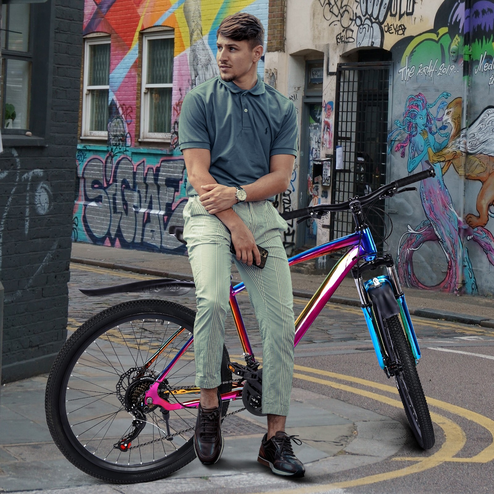 27.5-inch 21 Speed Mountain Bike with Aluminum Frame and Double Disc Brake
