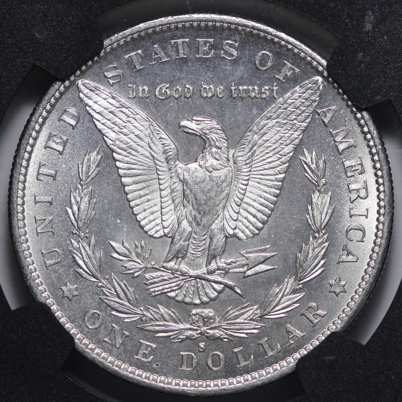 BU 1879-S Morgan Silver Dollar NGC MS63 Original Bag Fragment