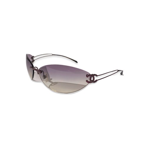 Chanel 4049B Purple Gradient Rhinestone Rimless Sunglasses