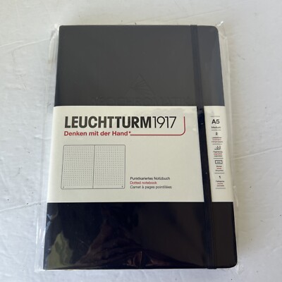Leuchtturm1917 Medium A5 Dotted Hardcover Notebook (Navy) - 249 Numbered Pgs NEW