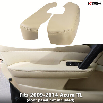 Fit 2009-2014 Acura TL Leather Front Door Panel Armrest Protect Cover Trim Beige