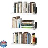 upsimples Floating Book Shelves for Wall, 15.7 Inches Wood Shelves for Living Room, Bathroom, Bedroom, Kitchen Storage and Decoration, White