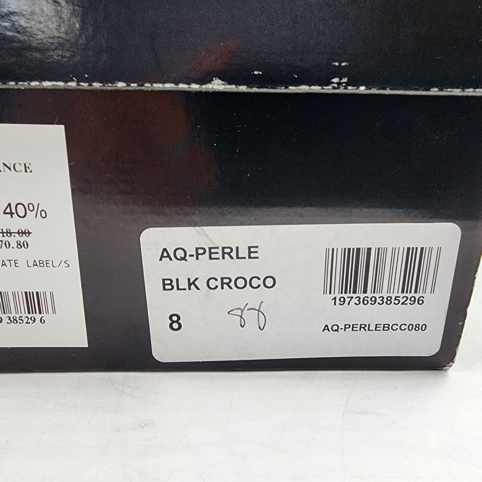 AQUA Perle Croc Embossed Loafers Women's 8M Black Round Moc-Stitch Toe Slip On - Picture 4 of 18