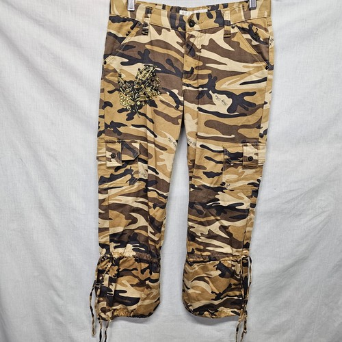 Baby Phat Pants Size 5 Camo Print Cargo vtg Juniors Y2K Stud