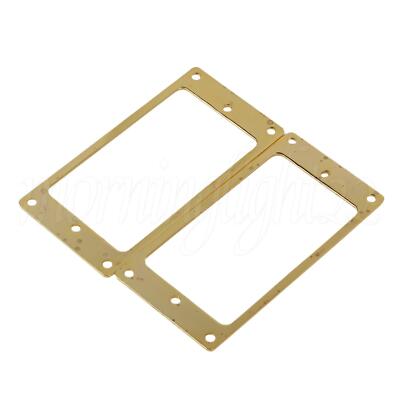 2 Pcs Gold Metal Flat Humbucker Pickup Mounting Ring For Guitar Pickup