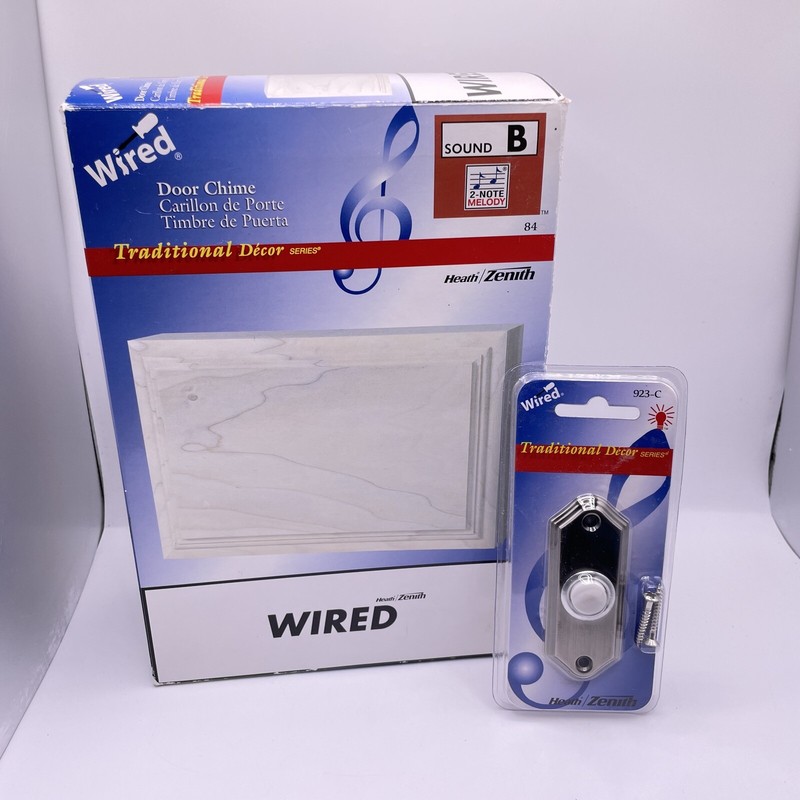 Heath Zenith Wired Mechanical Door Chime - Unfinished Wood