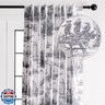 Maison d' Hermine Curtains for Living Room 100% Cotton 84 inch Length One Panel Light Filtering Toile Curtain with Rod and Loop Pockets Drapes (Calais Paloma Grey (White Background), 50