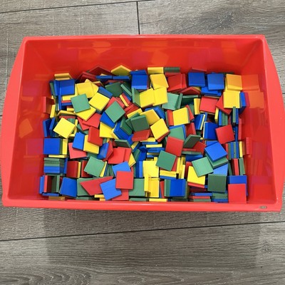Lot Plastic Color Squares Tiles Math Manipulatives 1  Classroom Counting Pattern
