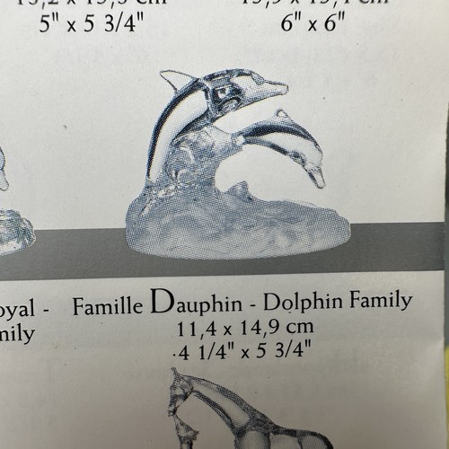 VINTAGE Cristal D'Arques Glass Crystal DOLPHIN Figurines