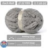 10 Pack of Jumbo Chunky Yarn for Hand Knitting,10# Super Bulky-Fluffy Chenille Yarn, 220 yds/70.5 oz Soft Thick Yarn for Crocheting Chunky Knit Throw Blankets.(Light Grey)