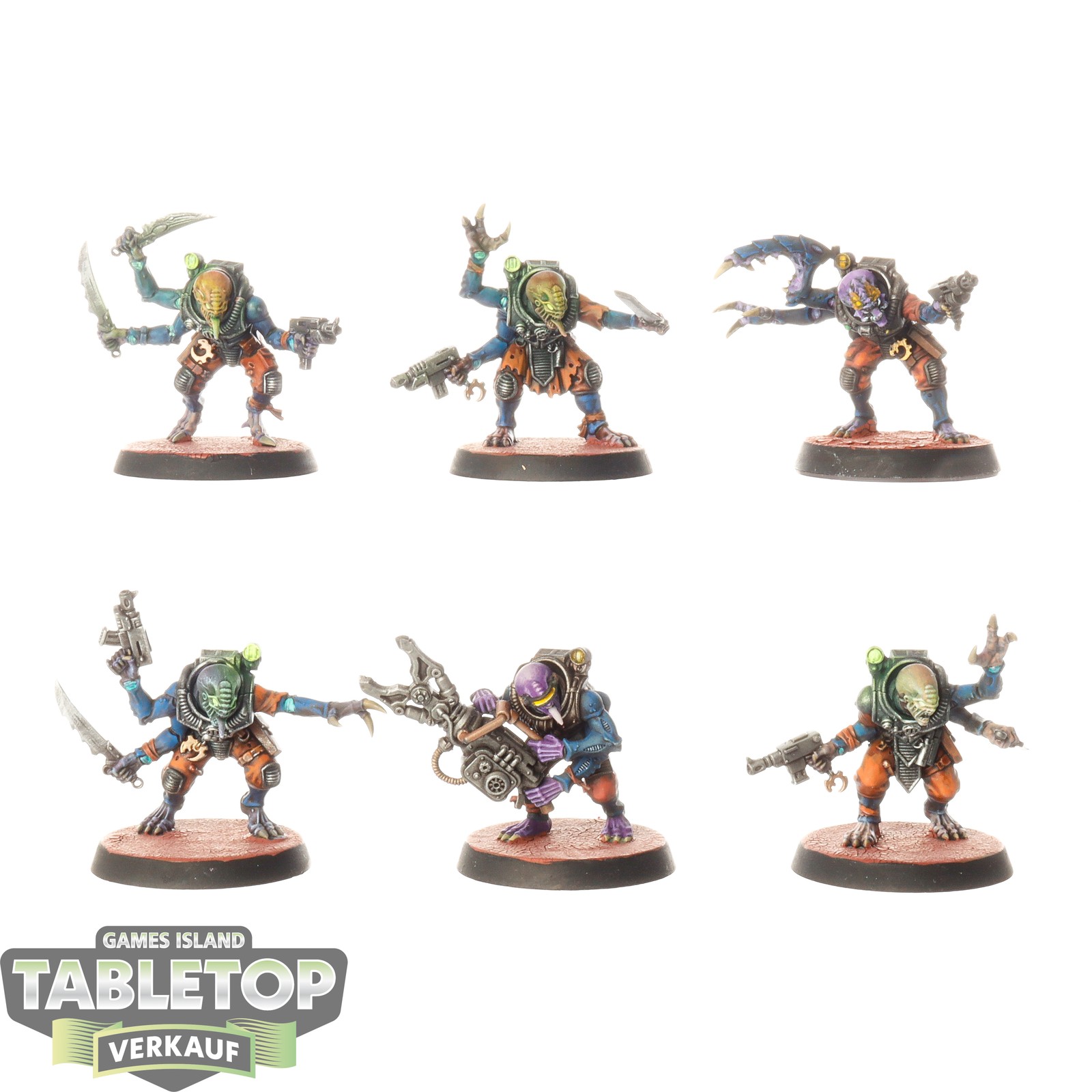 Genestealer Cults - 6 x Acolyte Hybrids - bemalt