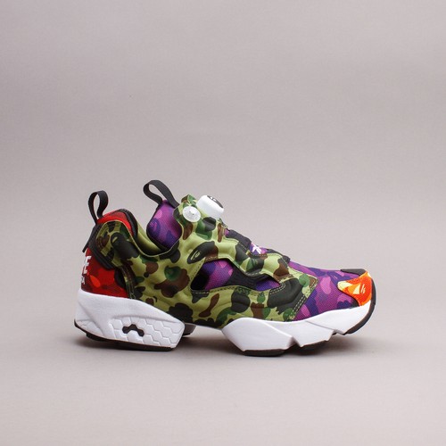 Pre-owned Reebok Classics X Bape Instapump Fury Og Multi Color Camo Men Rare Q47370 In Multicolor