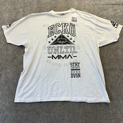 Ecko Untld Shirt Mens 3XL White MMA Division Graphic Print Short Sleeve Crewneck