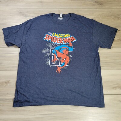 Spiderman Marvel T-Shirt Men's 2XL Navy HTR