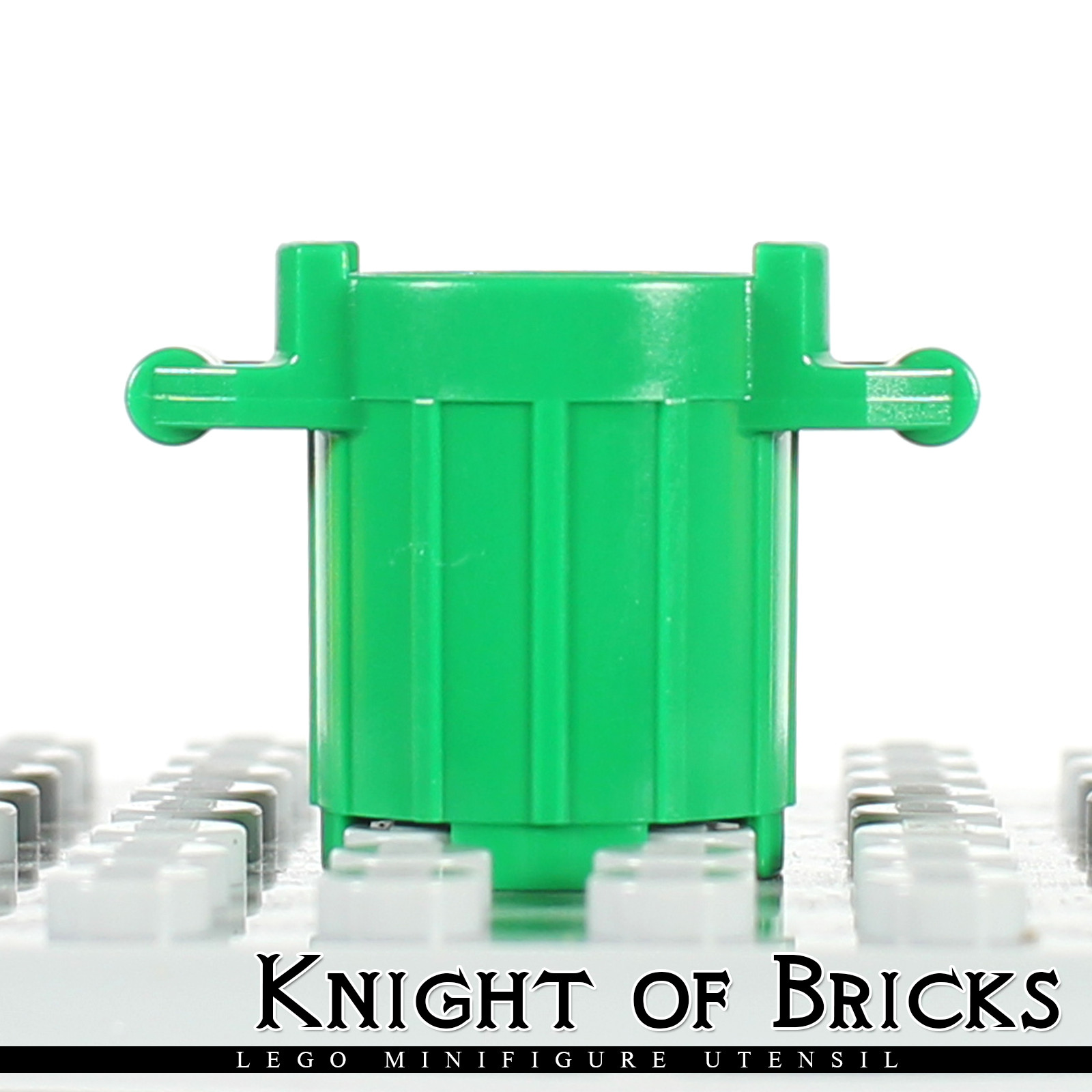 LEGO Minifigure GREEN Utensil Container Trash Can with 4 Cover Holders