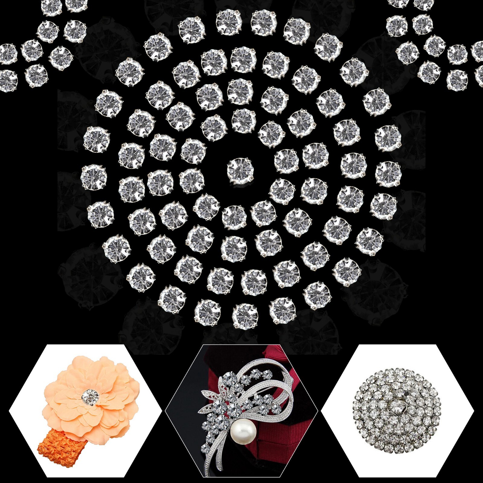 Zum Aufnähen Kristall Klar Glas Strass Kunst & Basteln Mode Entwerfen