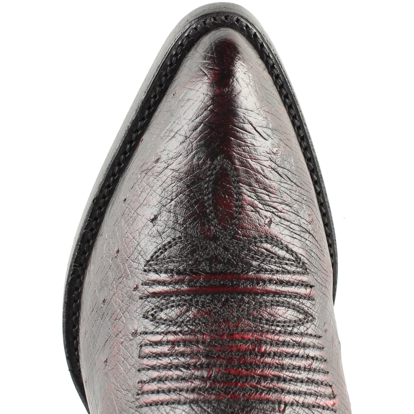 Pre-owned Los Altos Boots Los Altos Cherry Genuine Smooth Ostrich Western Cowboy Boot J-toe (ee) 999718