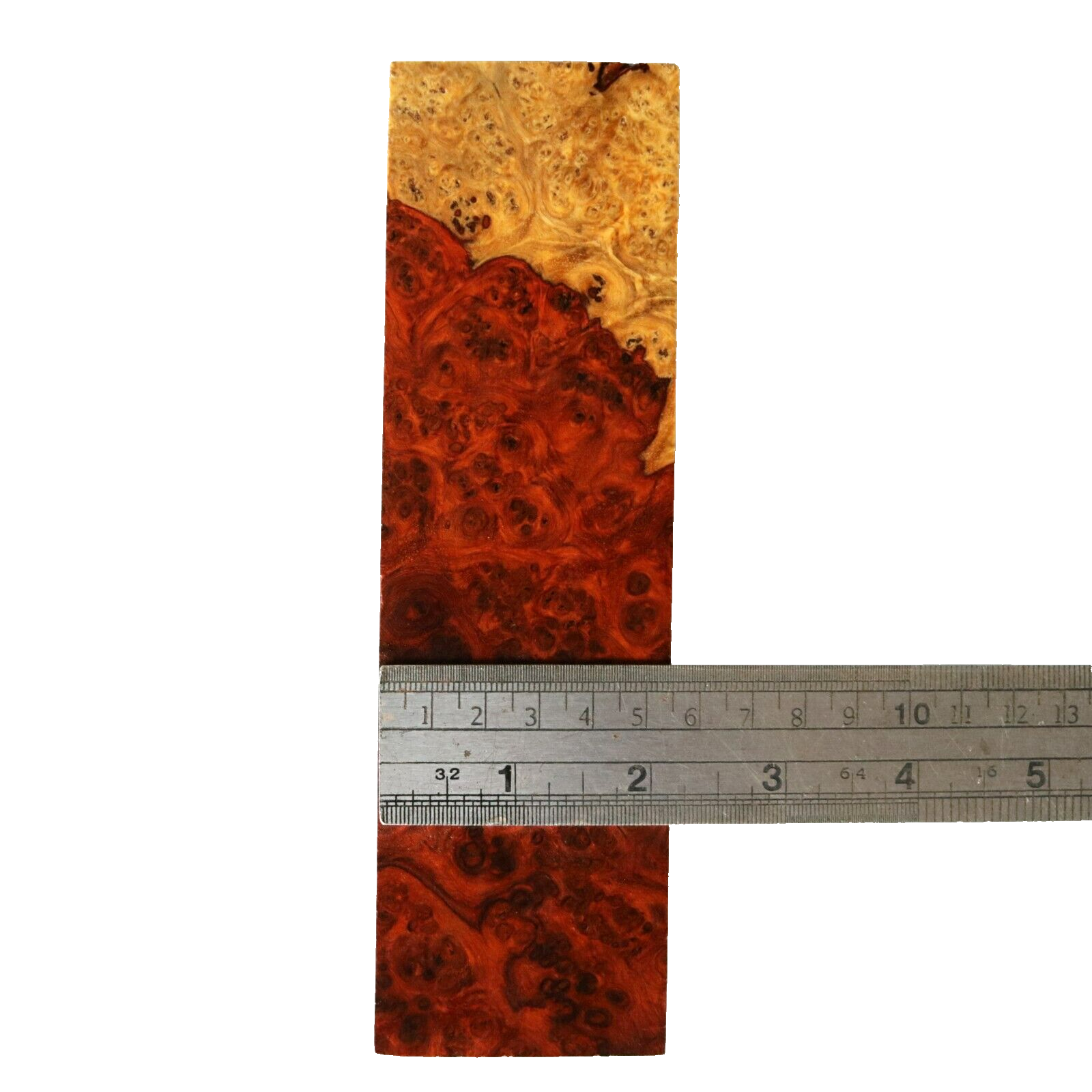 Amboyna Burl, Knife handle, Gun grips, Turning Blank DIY 2"X 7 3/8"X 1 3/8" #284 Amboyna Burl, Knife handle, Gun grips, Turning Blank DIY 2"X 7 3/8"X 1 3/8" #284